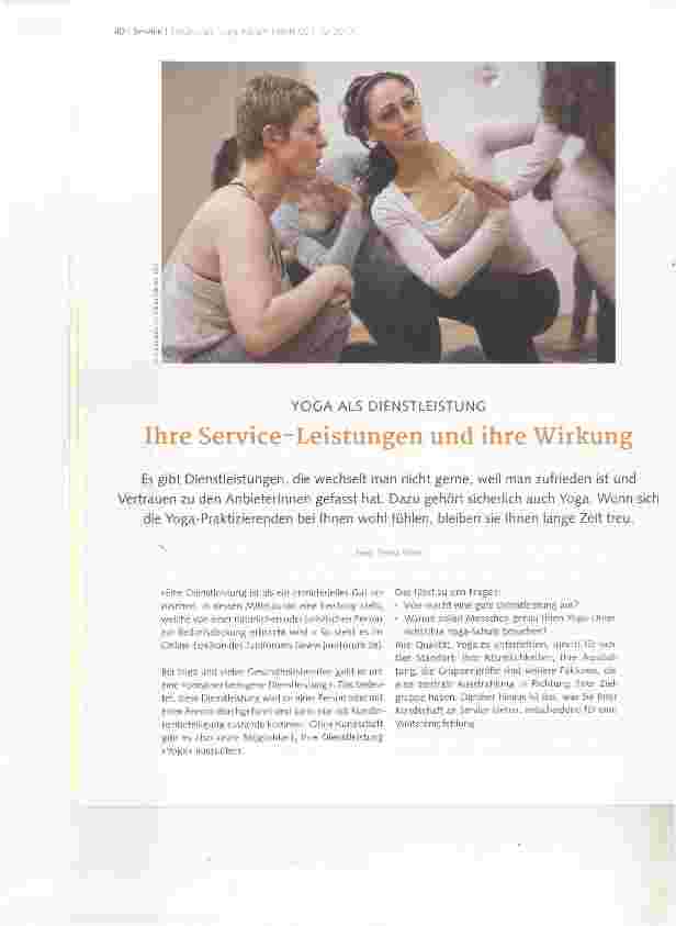 Vorschauseite 1: YOGA ALS DIENSTLEISTUNG Ihre Service-Leistungen und ihre Wirkung