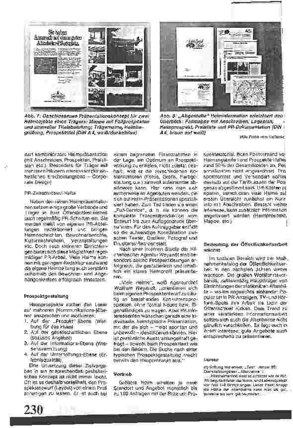 Vorschauseite 3: Wie informieren die Heime über ihr Angebot? Prospekte in der Öffentlichkeitsarbeit