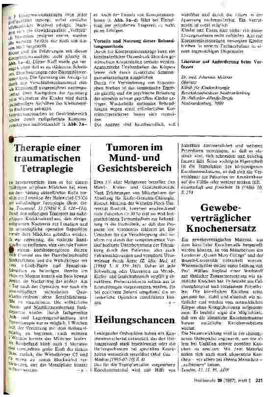 Vorschauseite 3: Kompressionsanzüge zur Verhinderung hypertropher Narben im Kindesalter