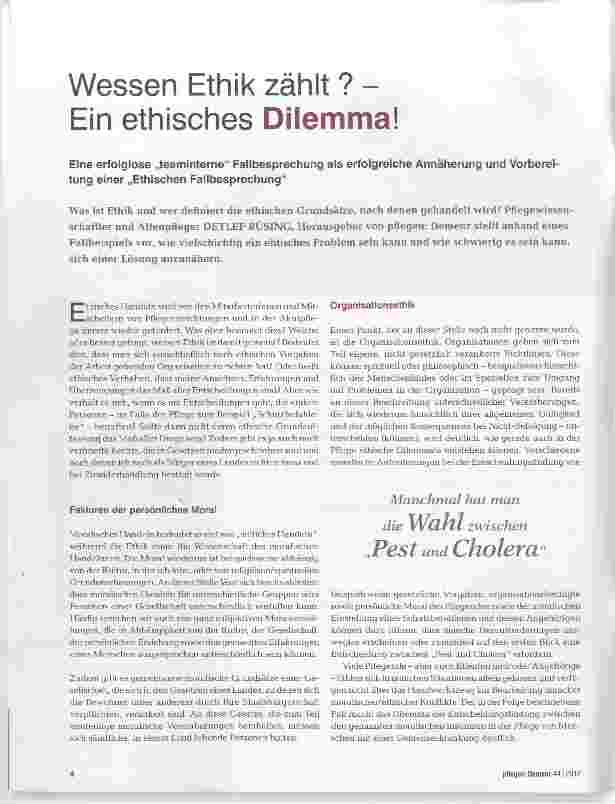 Vorschauseite 1: Wessen Ethik zählt? Ein ethisches Dilemma!