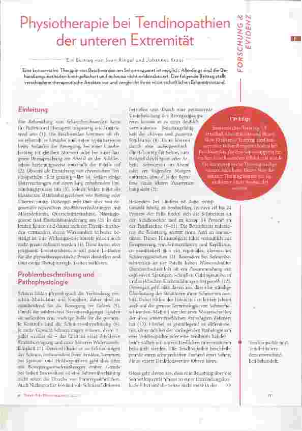 Vorschauseite 1: Physiotherapie bei Tendinopathien der unteren Extremität