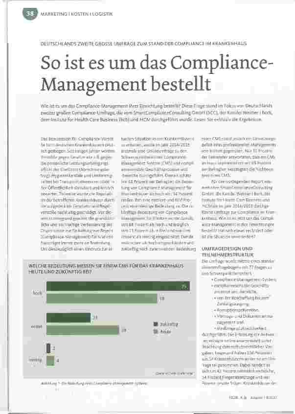 Vorschauseite 1: So ist es um das Compliance-Management bestellt