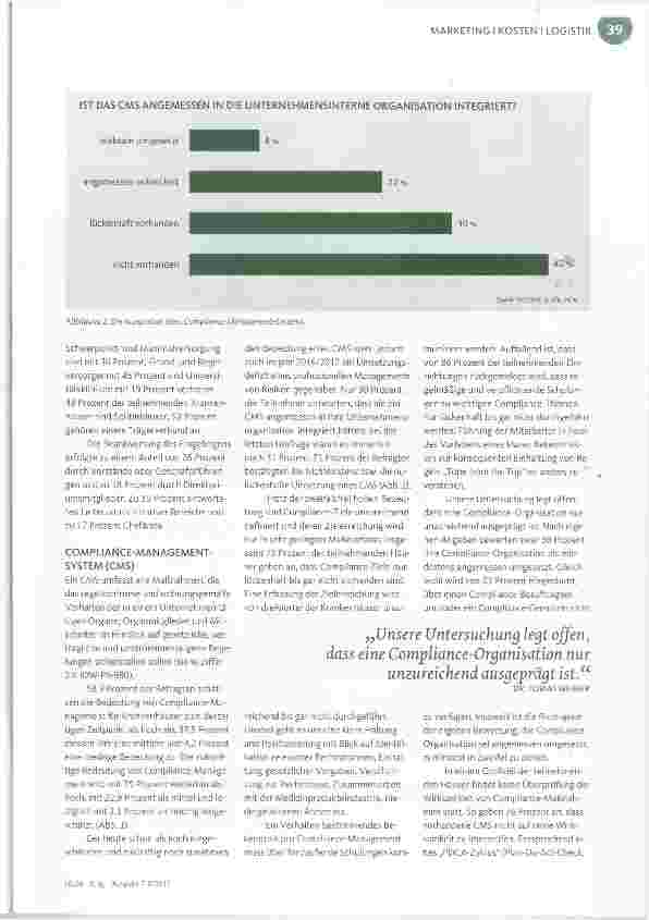Vorschauseite 2: So ist es um das Compliance-Management bestellt