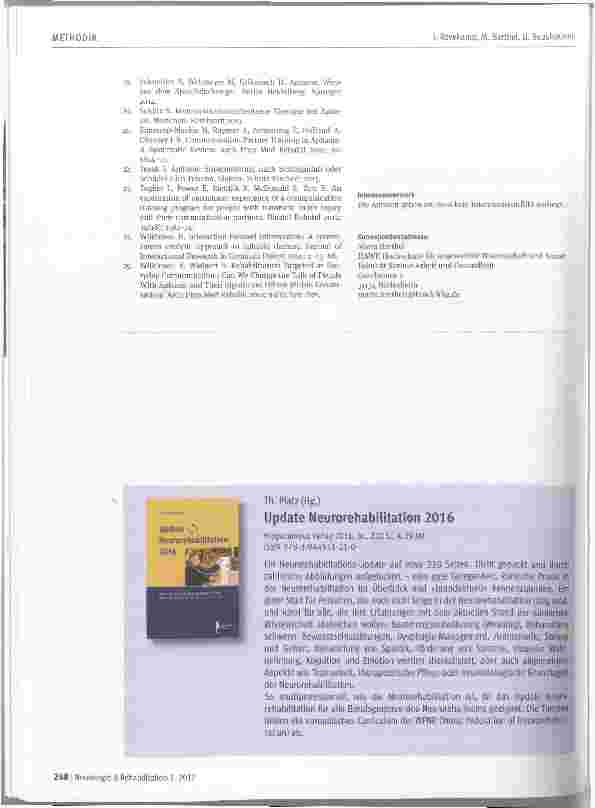 Vorschauseite 6: Communication Partner Training (CPT) - eine sinnvolle Ergänzung für die logopädische Aphasietherapie?