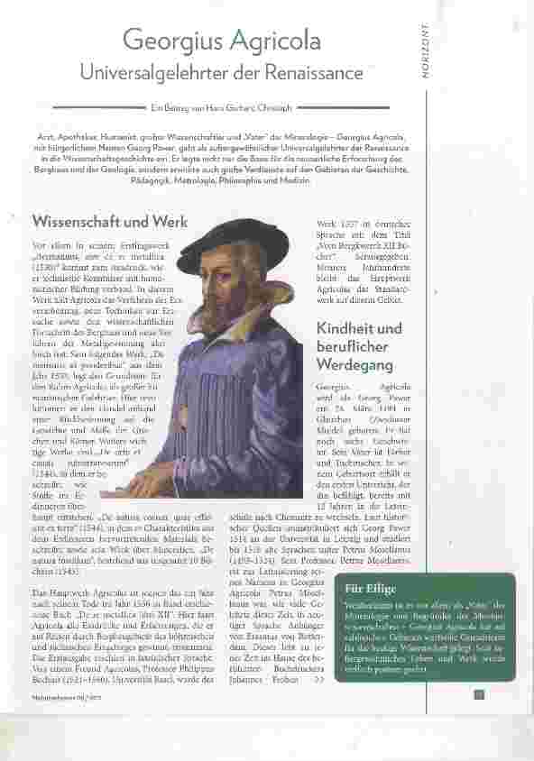 Vorschauseite 1: Georgius Agrícola Universalgelehrter der Renaissance