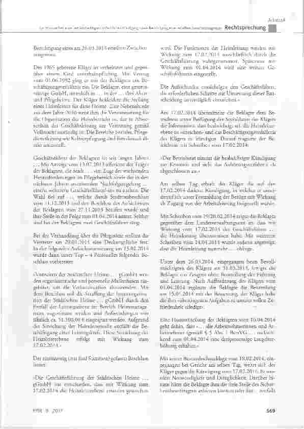 Vorschauseite 2: Zur Wirksamkeit einer betriebsbedingten ordentlichen Kündigung sowie Berichtigung eines erteilten Zwischenzeugnisses