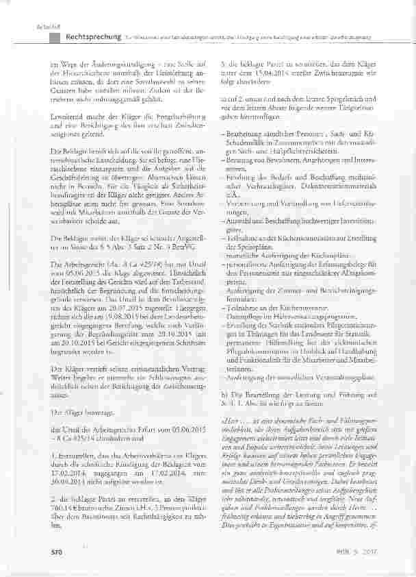 Vorschauseite 3: Zur Wirksamkeit einer betriebsbedingten ordentlichen Kündigung sowie Berichtigung eines erteilten Zwischenzeugnisses