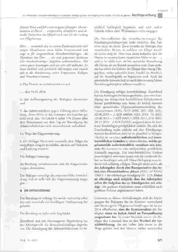Vorschauseite 4: Zur Wirksamkeit einer betriebsbedingten ordentlichen Kündigung sowie Berichtigung eines erteilten Zwischenzeugnisses