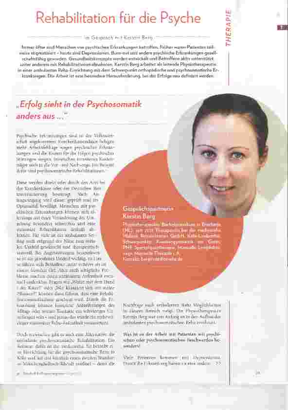 Vorschauseite 1: Rehabilitation für die Psyche