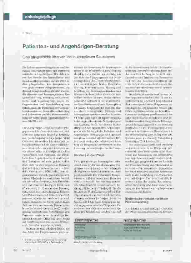 Vorschauseite 1: Patientenund Angehörigen-Beratung
