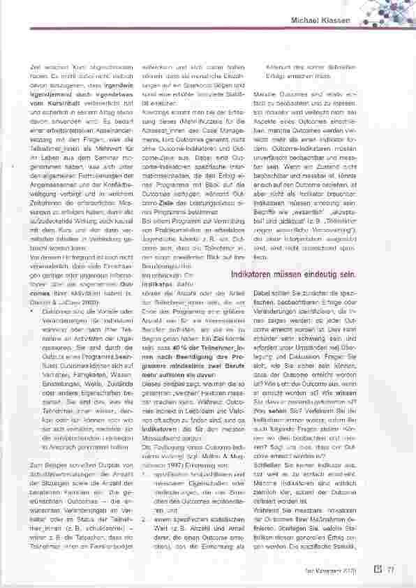 Vorschauseite 2: Das Unmessbare erfassen; Outcome-Messung im Case Management