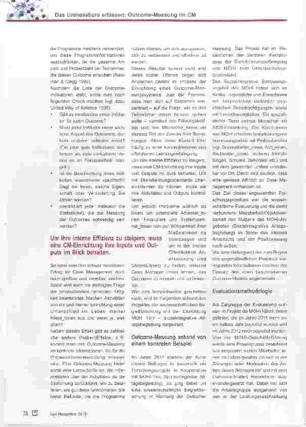 Vorschauseite 3: Das Unmessbare erfassen; Outcome-Messung im Case Management
