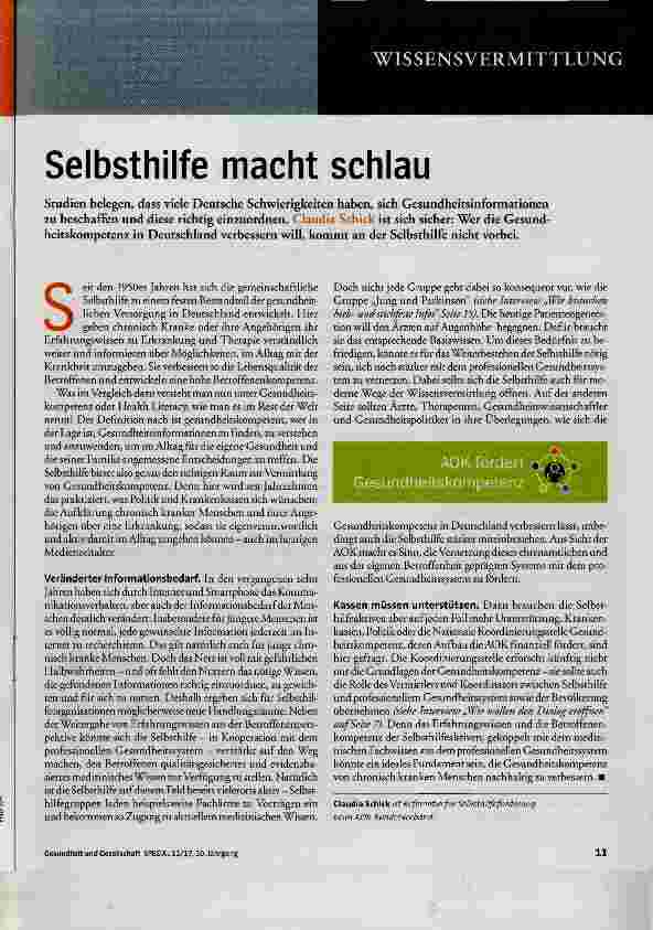 Vorschauseite 1: Selbsthilfe macht schlau