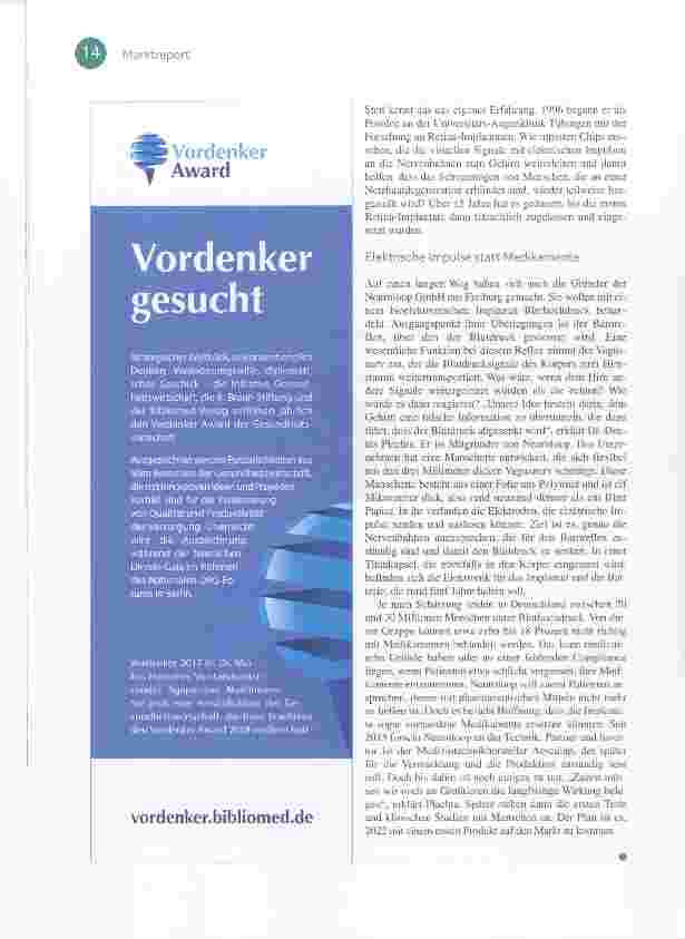 Vorschauseite 3: Bioelektronik Zwei Welten verbinden