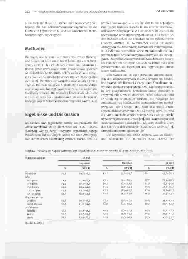Vorschauseite 2: Arzneimittelanwendung im Kindesund Erwachsenenalter in Deutschland Ergebnisse der bundesweiten Interviewund Untersuchungssurveys