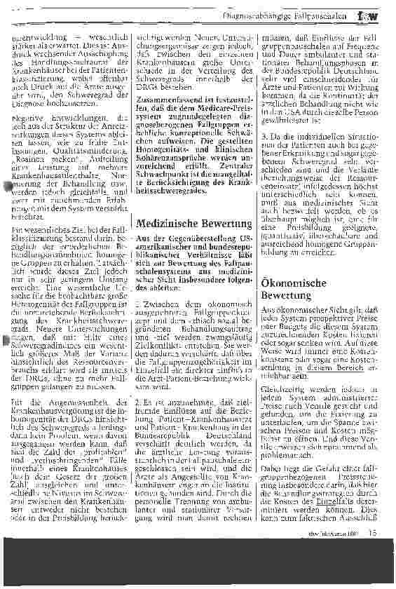 Vorschauseite 2: Diagnoseabhängige Fallpauschalen ; Ergebnisse der Vorstudie der projektgemeinschaft GaW mbH u. Ernst u. Winny