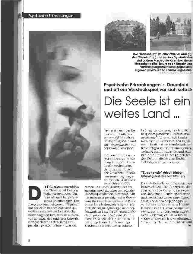 Vorschauseite 1: Psychische Erkrankungen - Dauerleid und oft ein Versteckspiel vor sich selbst: Die Seele ist ein weites Land ...