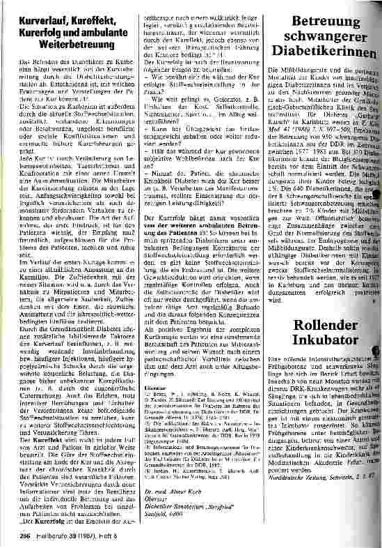 Vorschauseite 3: Der Diabetiker als Kurpatient