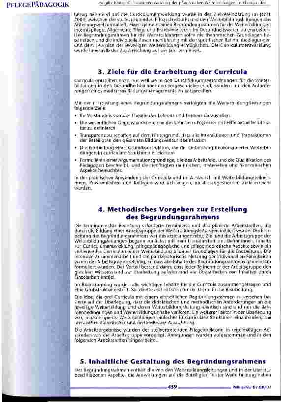 Vorschauseite 3: Curriculumentwicklung der pflegerischen Weiterbildungen im Klinikum der Stadt Ludwigshafen gGmbH