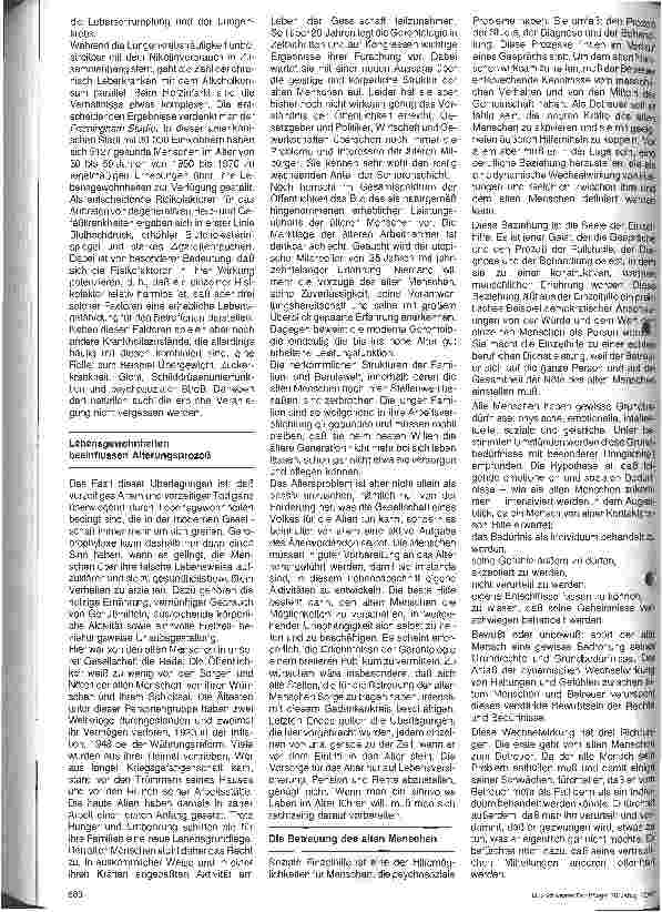 Vorschauseite 4: Medizinische und psychologische Betreuung alter u. kranker Menschen 9. Folge (Schluß): Ein Überblick