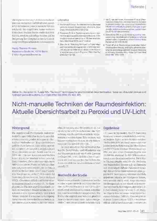 Vorschauseite 3: Hygienebündel für die Insertion und Erhaltungspflege von Gefäßkathetern: Ergebnisse einer neuen Meta-Analyse