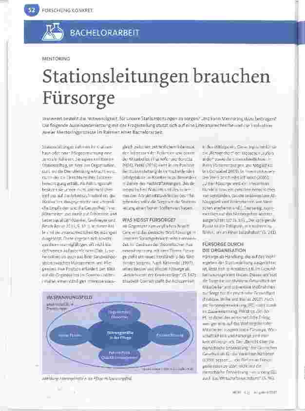 Vorschauseite 1: Stationsleitungen brauchen Fürsorge