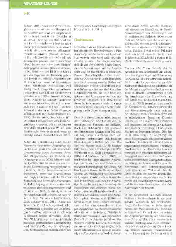 Vorschauseite 6: Wie Angehörige von Patientinnen und Patienten mit malignen Kopfund Halstumoren denKrankheitsverlauf erleben -eine Literaturarbeit
