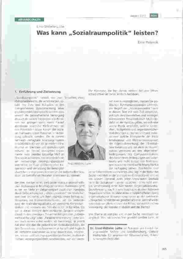Vorschauseite 1: Was kann „Sozialraumpolitik leisten?