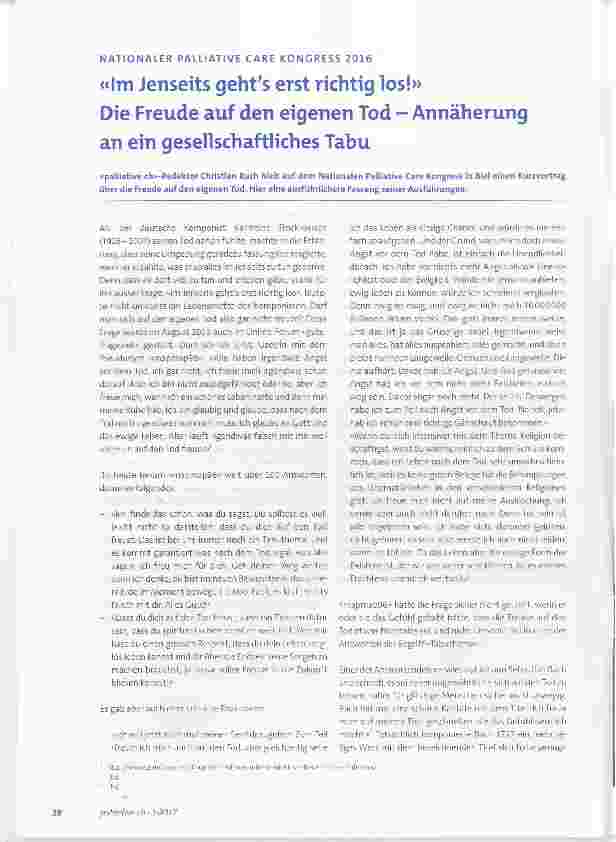 Vorschauseite 1: «Im Jenseits geht es erst richtig los! » Die Freude auf den eigenen Tod - Annäherung an ein gesellschaftliches Tabu