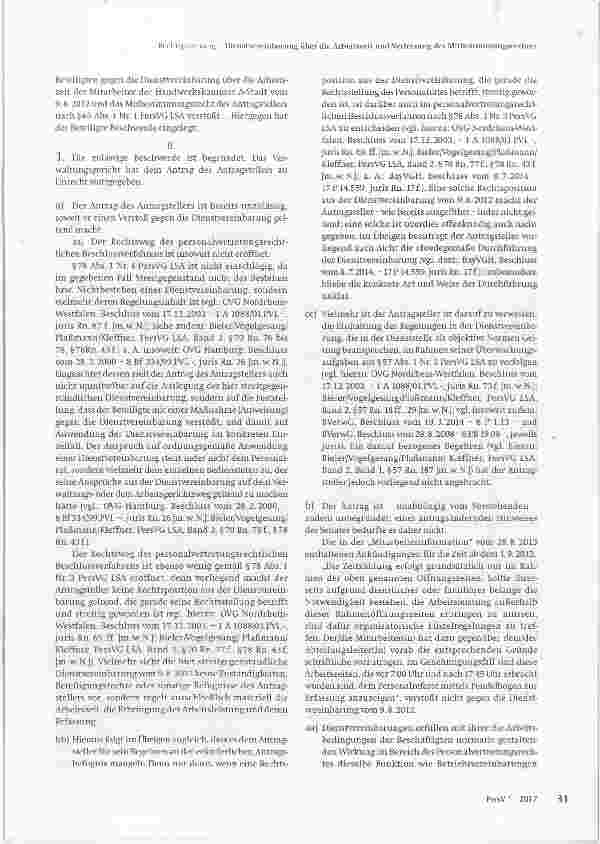 Vorschauseite 3: Dienstvereinbarung über die Arbeitszeit und Verletzung des Mitbestimmungsrechtes