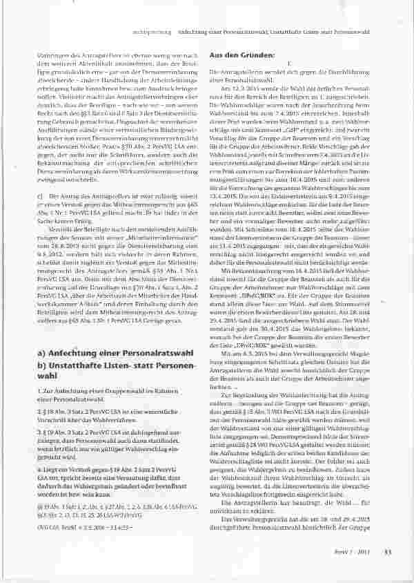 Vorschauseite 5: Dienstvereinbarung über die Arbeitszeit und Verletzung des Mitbestimmungsrechtes