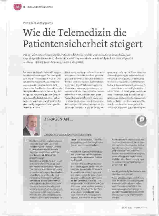 Vorschauseite 1: Wie die Telemedizin die Patientensicherheit steigert
