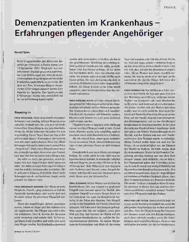 Vorschauseite 1: Demenzpatienten im KrankenhausErfahrungen pflegender Angehöriger