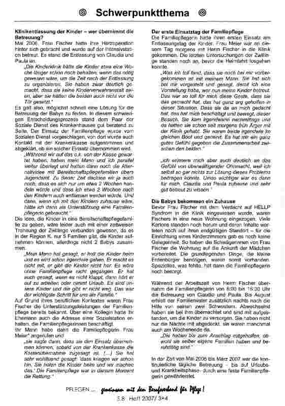 Vorschauseite 2: Wir konnten eine Familie werden -Dank der professionellen und Unterstützung der Familienpflege!