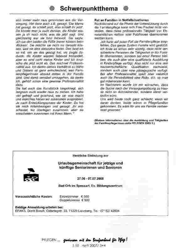 Vorschauseite 4: Wir konnten eine Familie werden -Dank der professionellen und Unterstützung der Familienpflege!