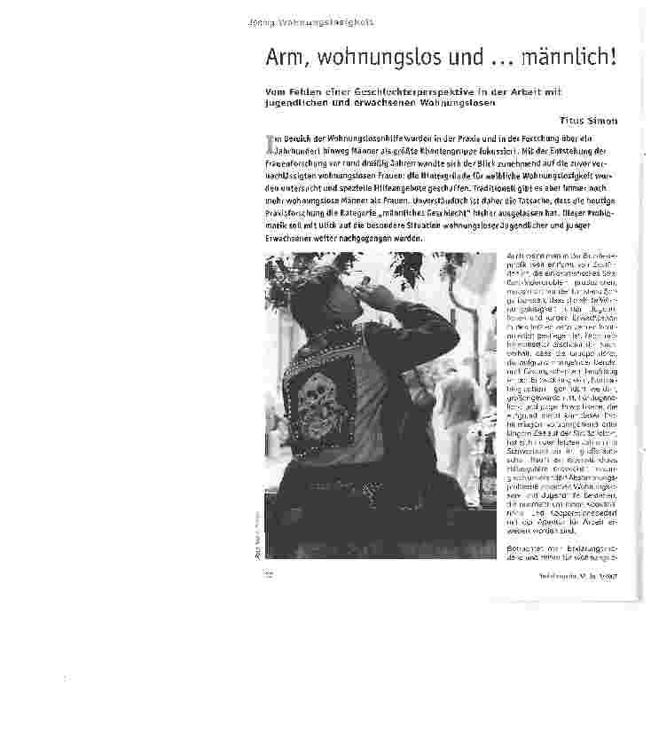 Vorschauseite 1: Arm, wohnungslos und ... männlich!