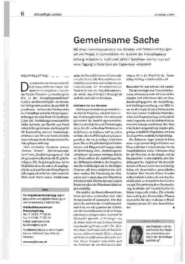 Vorschauseite 1: Gemeinsame Sache