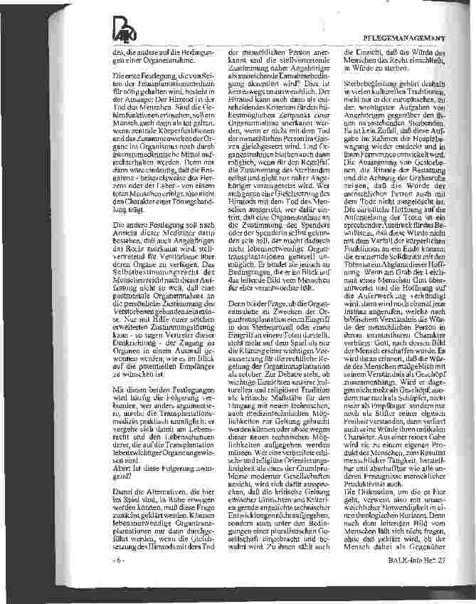 Vorschauseite 2: Organtransplantation, Hirntod und Menschenbild Ein Plädoyer für eine Ethik der Würde