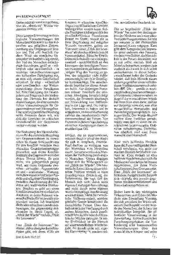 Vorschauseite 3: Organtransplantation, Hirntod und Menschenbild Ein Plädoyer für eine Ethik der Würde