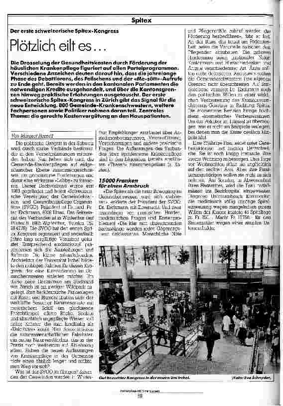Vorschauseite 1: Plötzlich eilt es Der erste schweizer Spitex-Kongress