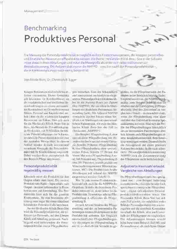 Vorschauseite 1: Benchmarking Produktives Personal