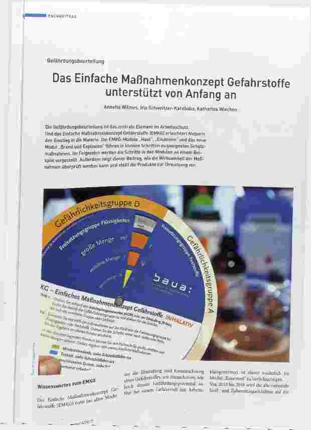 Vorschauseite 1: Das Einfache Maßnahmenkonzept Gefahrstoffe unterstützt von Anfang an