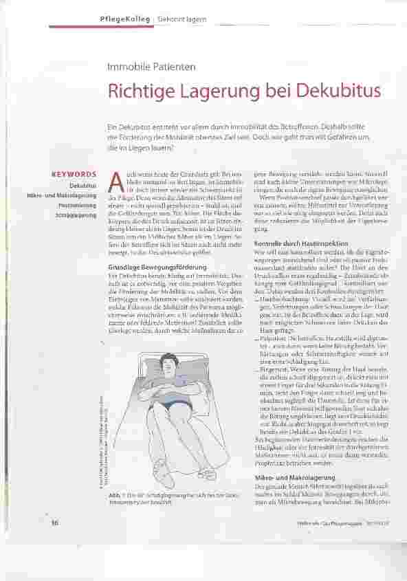 Vorschauseite 1: Richtige Lagerung bei Dekubitus