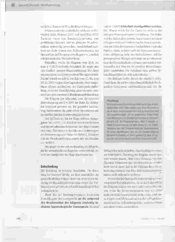 Vorschauseite 3: Zurechnung von Folgeschäden nach einer fehlerhaften laparoskopischen Gastropexie