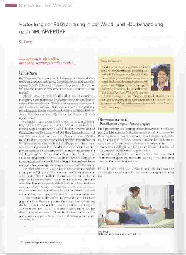 Vorschauseite 1: Bedeutung der Positionierung in der Wundund Hautbehandlung nach NPUAP/EPUAP