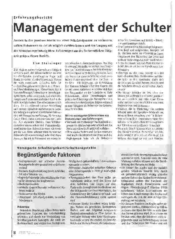 Vorschauseite 1: Management der Schulterdystokie