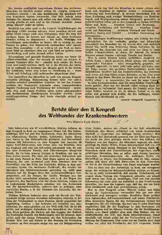 Vorschauseite 1: Bericht über den 11. Kongreß des Weltbundes der Krankenschwestern