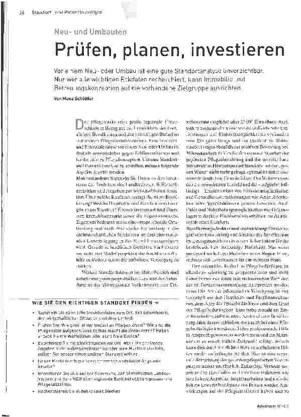 Vorschauseite 1: Prüfen, planen, investieren