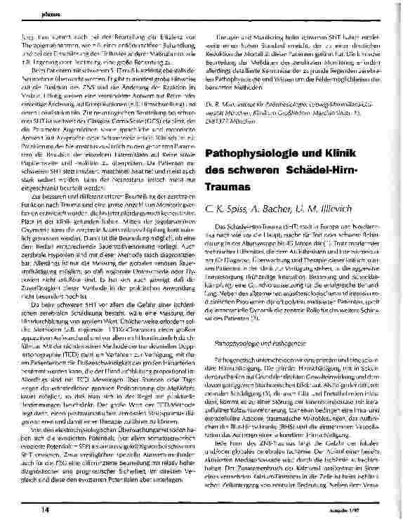 Vorschauseite 1: Pathophysiologie und Klinik des schweren Schädel-Hirn-Traumas