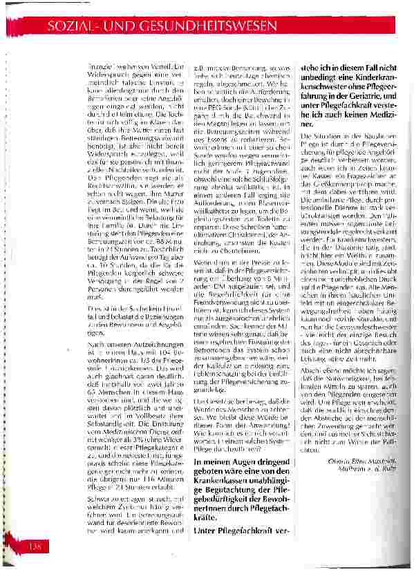 Vorschauseite 3: Die Situation in der Pflege in der momentanen Umbruchzeit